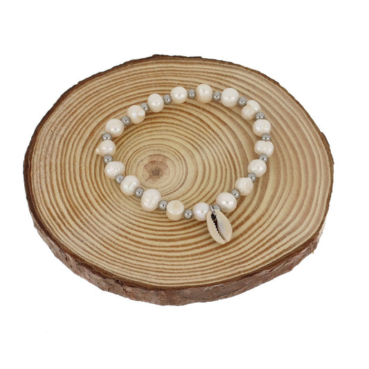 Pulseira Elástica com Pérolas com Buzio