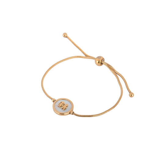 Pulseira Ajustável com Pendente Casal em Aço