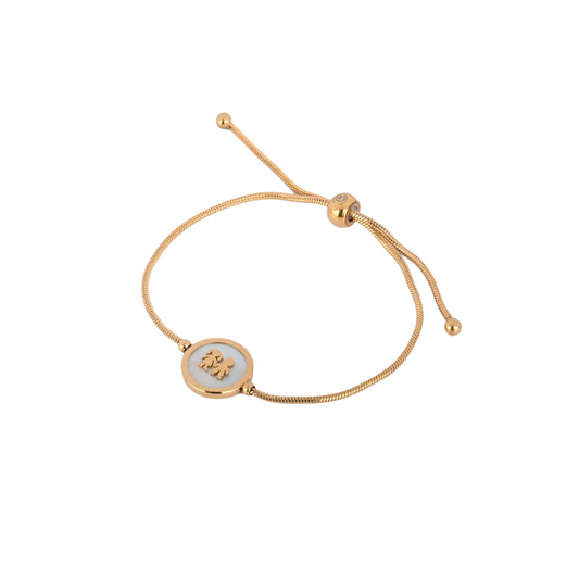 Pulseira Ajustável com Pendente Casal em Aço