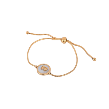 Pulseira Ajustável com Pendente Dois Meninos/Meninas em Aço