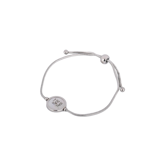 Pulseira Ajustável com Pendente Dois Meninos/Meninas em Aço