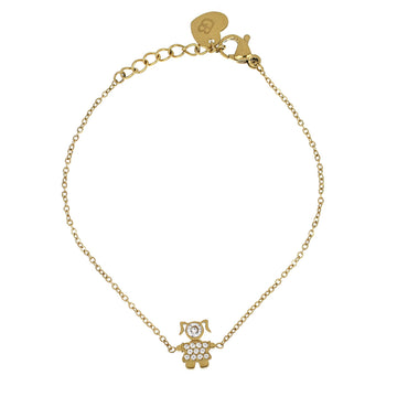 Pulseira com Pendente Menina c/Zircônias