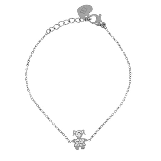 Pulseira com Pendente Menina c/Zircônias