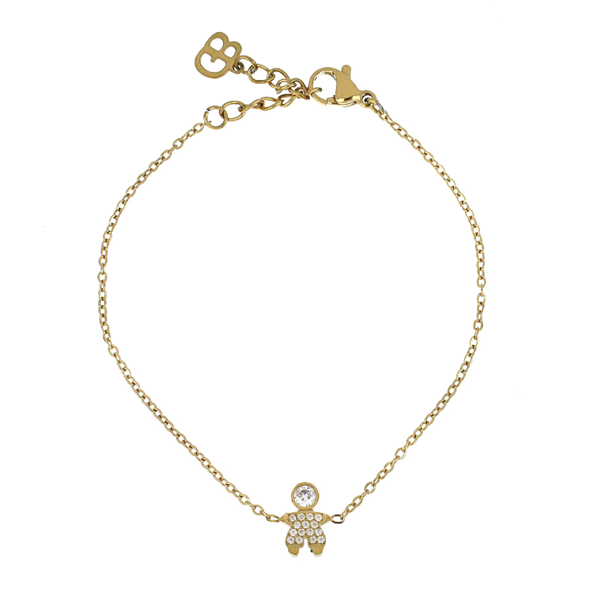 Pulseira com Pendente Menina/Menino c/Zircônias