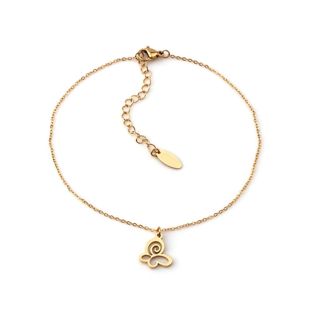 Pulseira Pé Butterfly em Aço