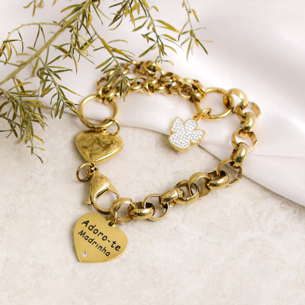 Pulseira Madrinha Angelical em Aço