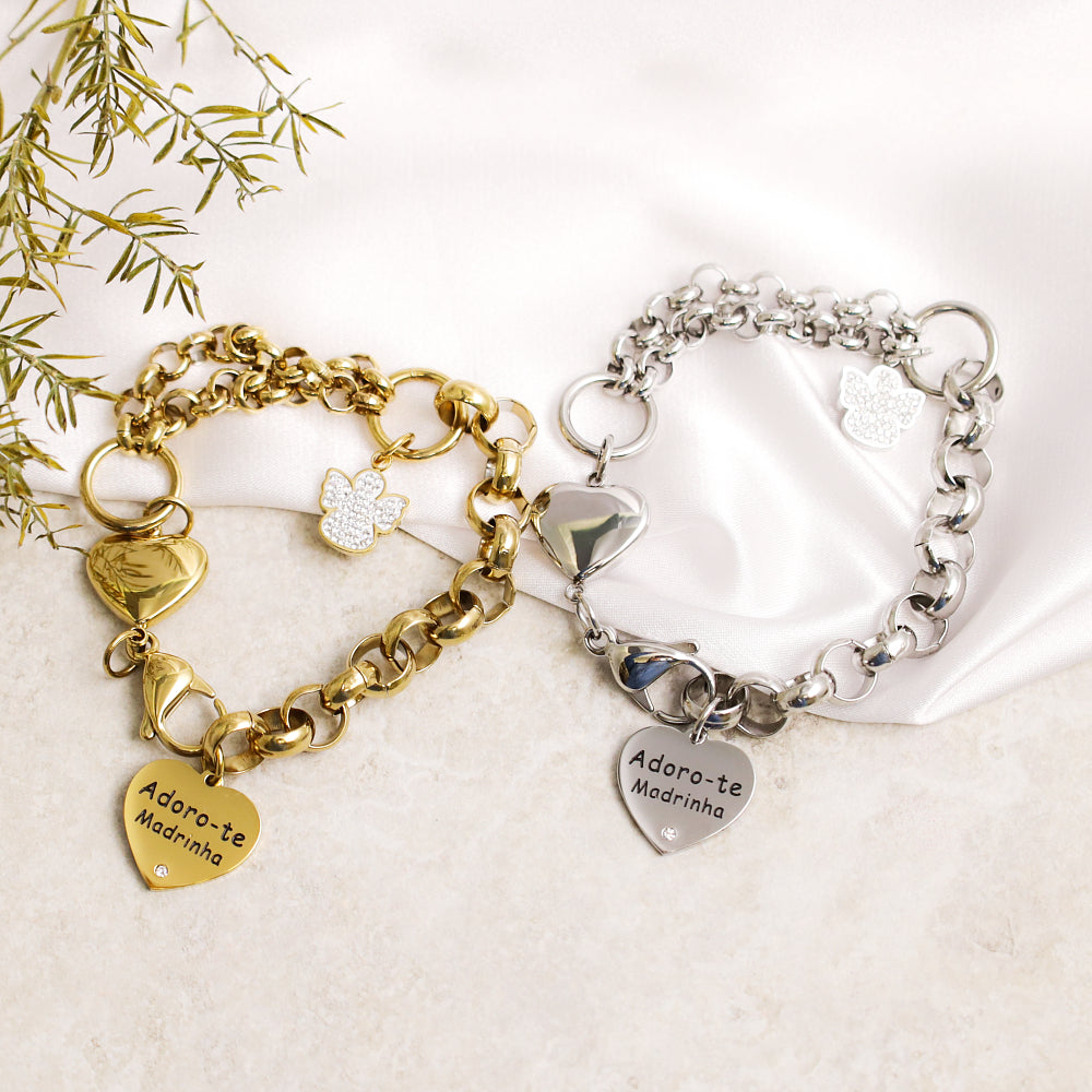 Pulseira Madrinha Angelical em Aço