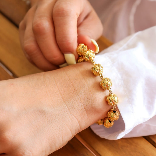 Pulseira Multi Contas de Viana em Banho de Ouro