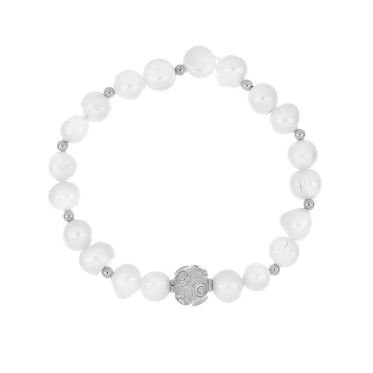 Pulseira Pérolas Conta de Viana em Banho de Ouro