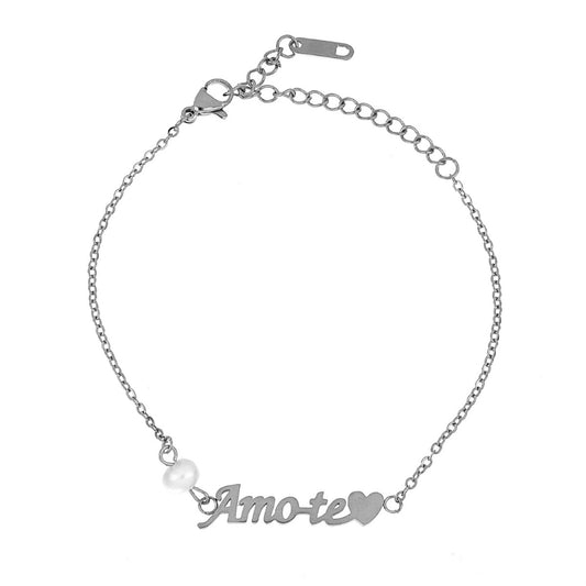 Pulseira Amo-te Pearls em Aço