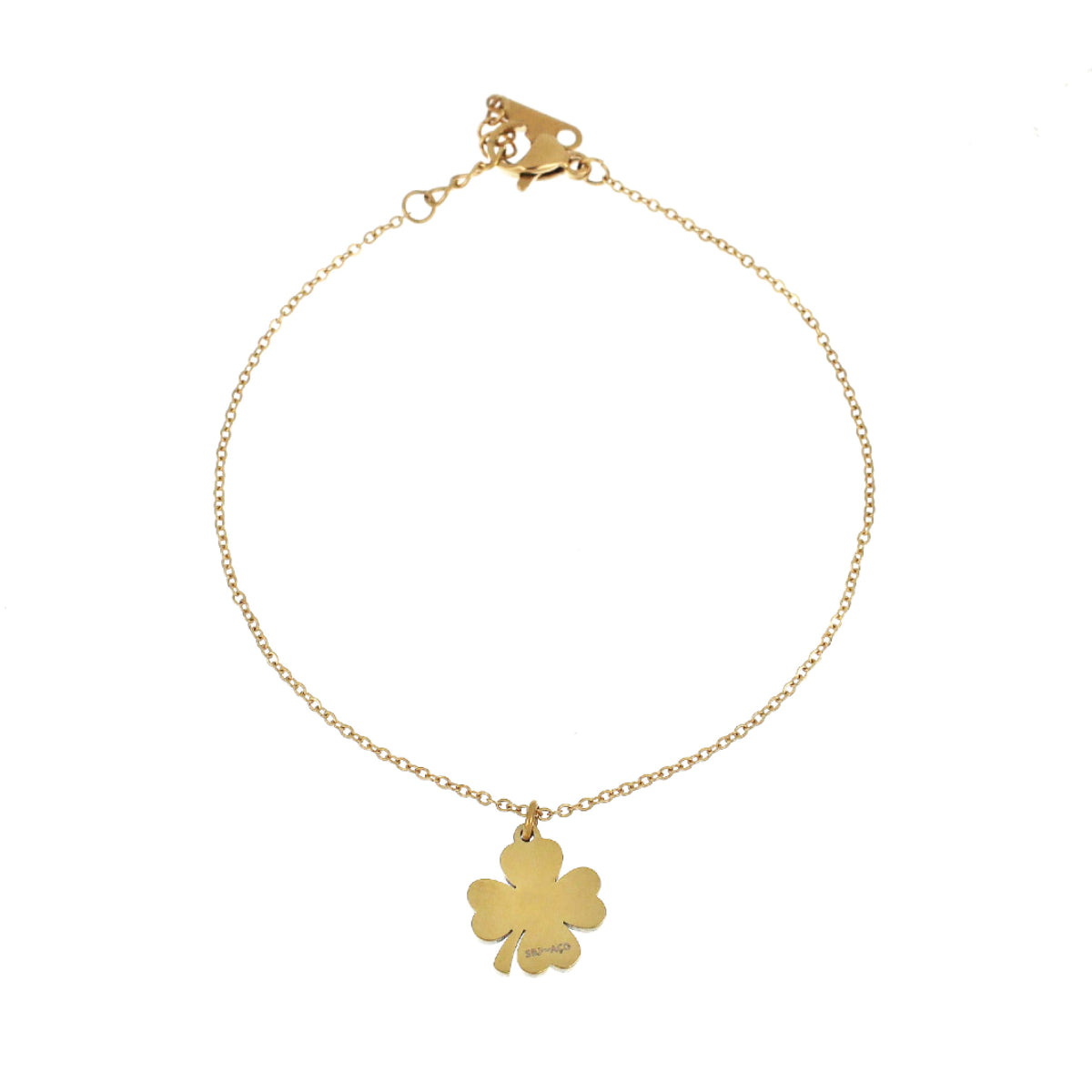 Pulseira com Pendente Trevo em Aço
