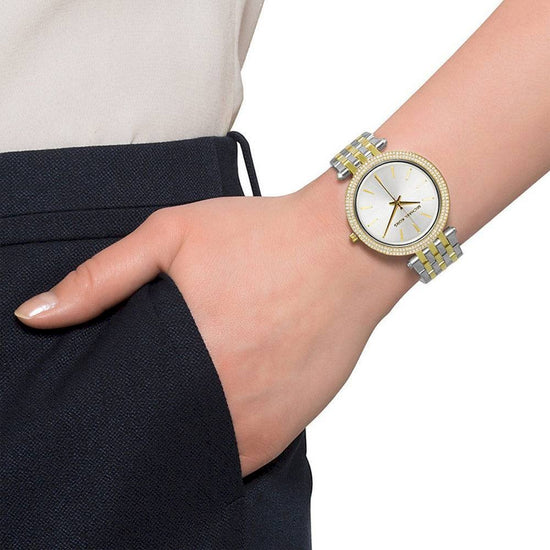 Relógio Michael Kors Darci Dourado Prata MK3215