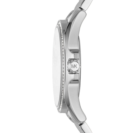 Relógio Michael Kors Kaycie Pavé Prata fundo Rosa - MK6929