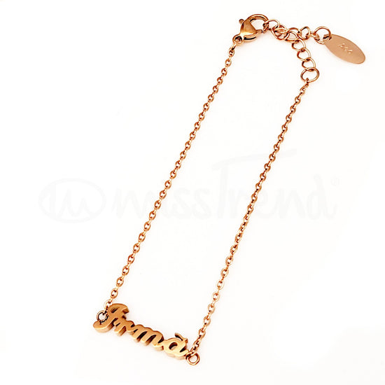 Pulseira Irmã em Aço rosa gold
