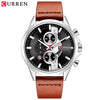 relogio curren leather masculino 