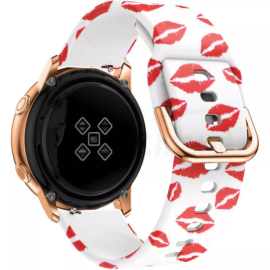 Bracelete em silicone 20mm com beijinhos