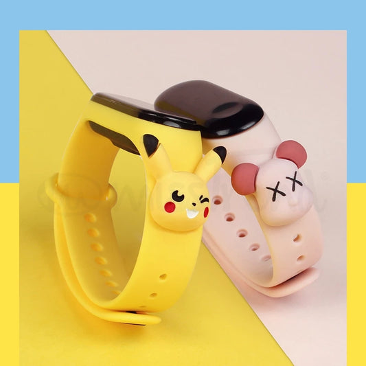 relógo de criança em silicone com anime 3D