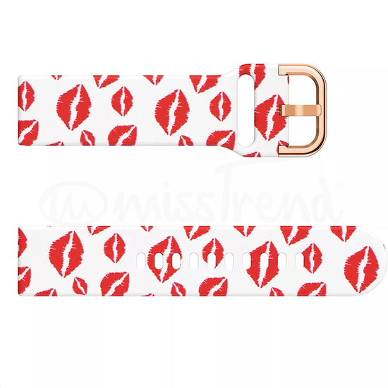 Bracelete em silicone 20mm com beijinhos