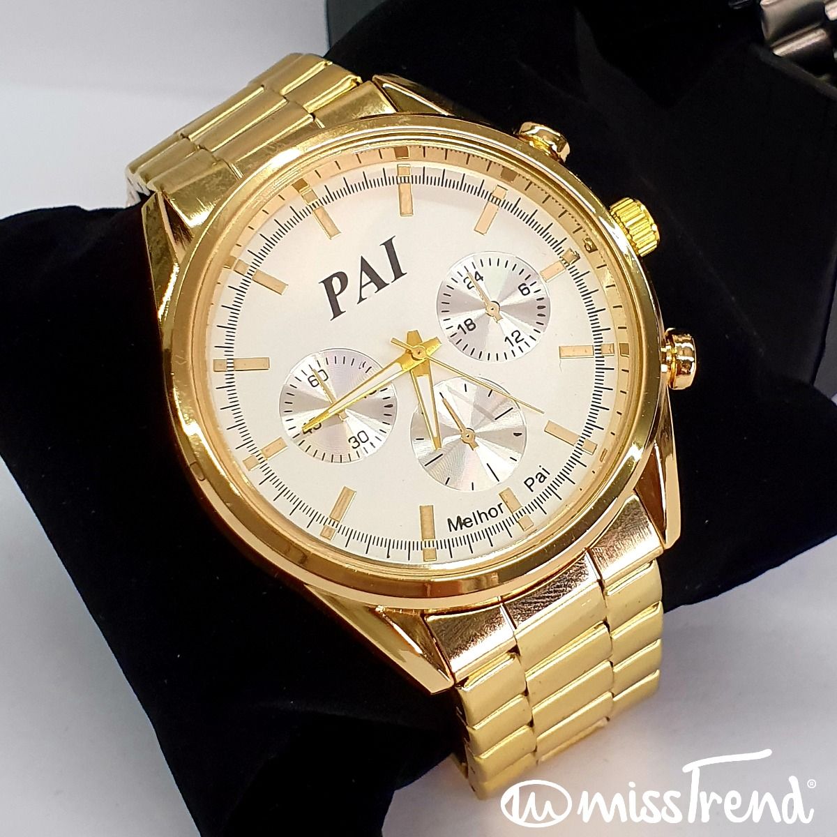 Relógio Pai em metal dourado