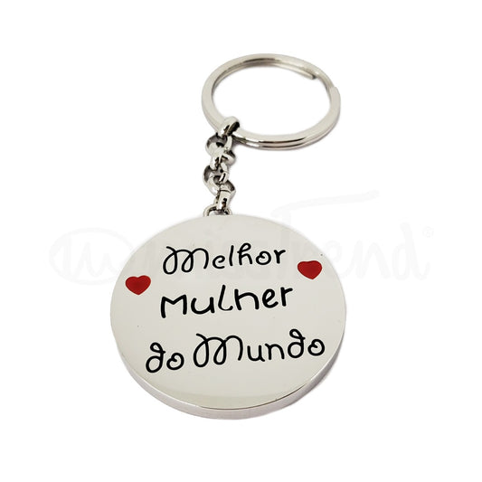 Porta chaves melhor mãe do mundo em aço prateado