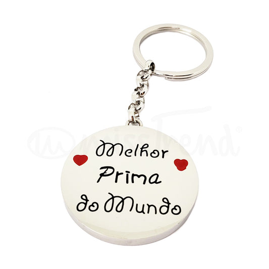 Porta chaves melhor prima do mundo em aço prateado