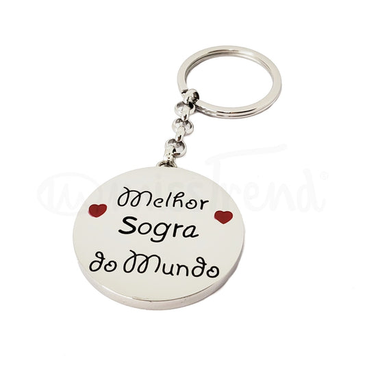 Porta chaves melhor sogra do mundo em aço prateado