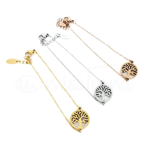 Pulseira árvore da vida em aço