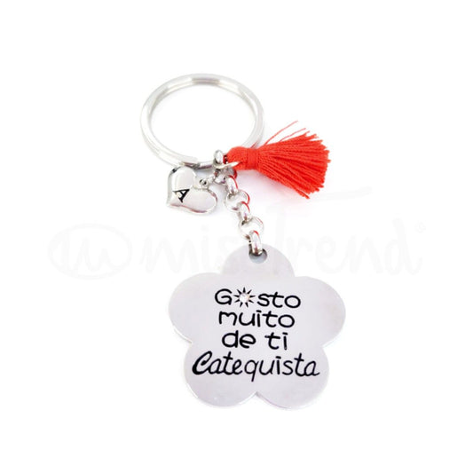 Porta chaves gosto muito de ti catequista em aço 