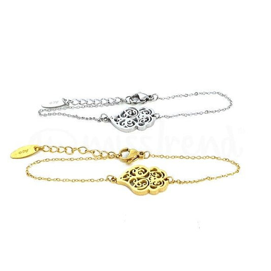 Pulseira coração de viana em aço 