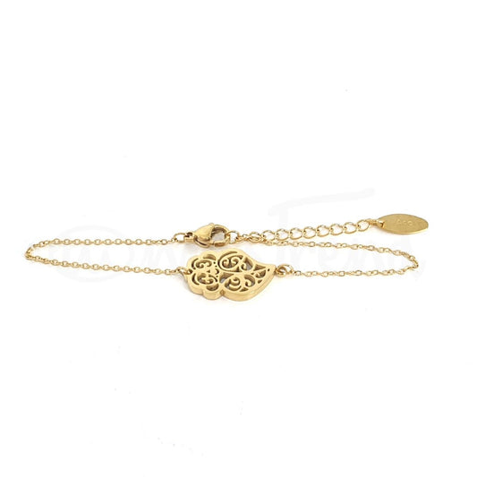 Pulseira coração de viana em aço dourada