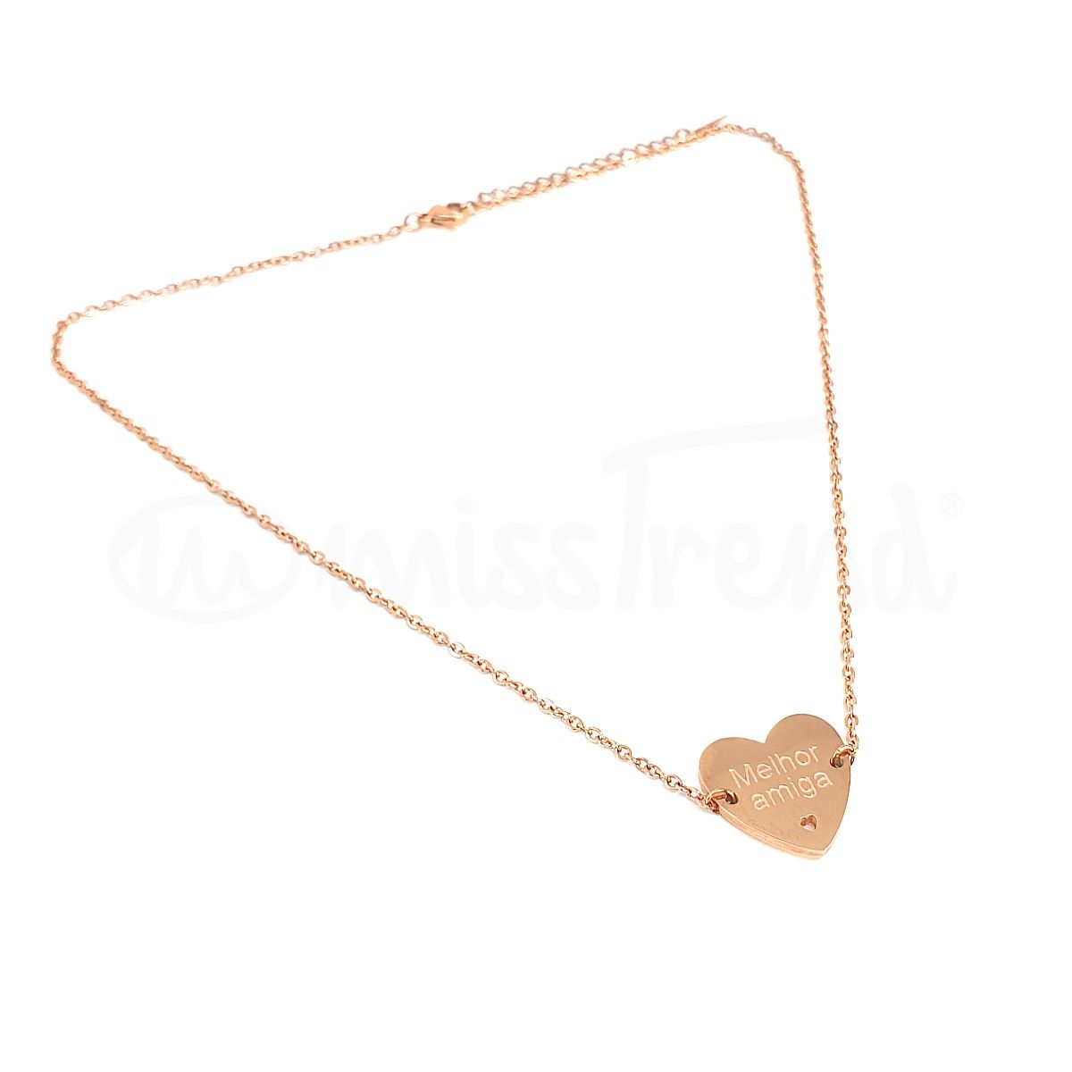 Colar melhor amiga em aço rosa gold