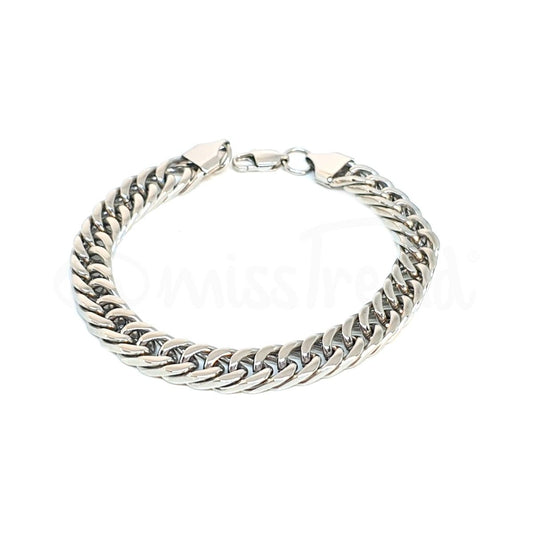 Pulseira masculina globe em aço prateada