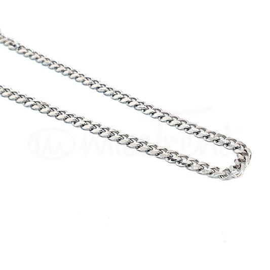 Pulseira masculina fina prateada em aço 