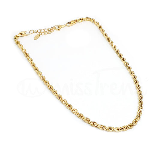 Colar Spinosa em aço dourado