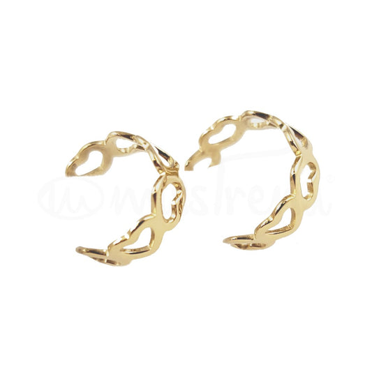 Ear Cuff corações em dourado
