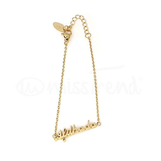 Pulseira afilhada em aço  dourada