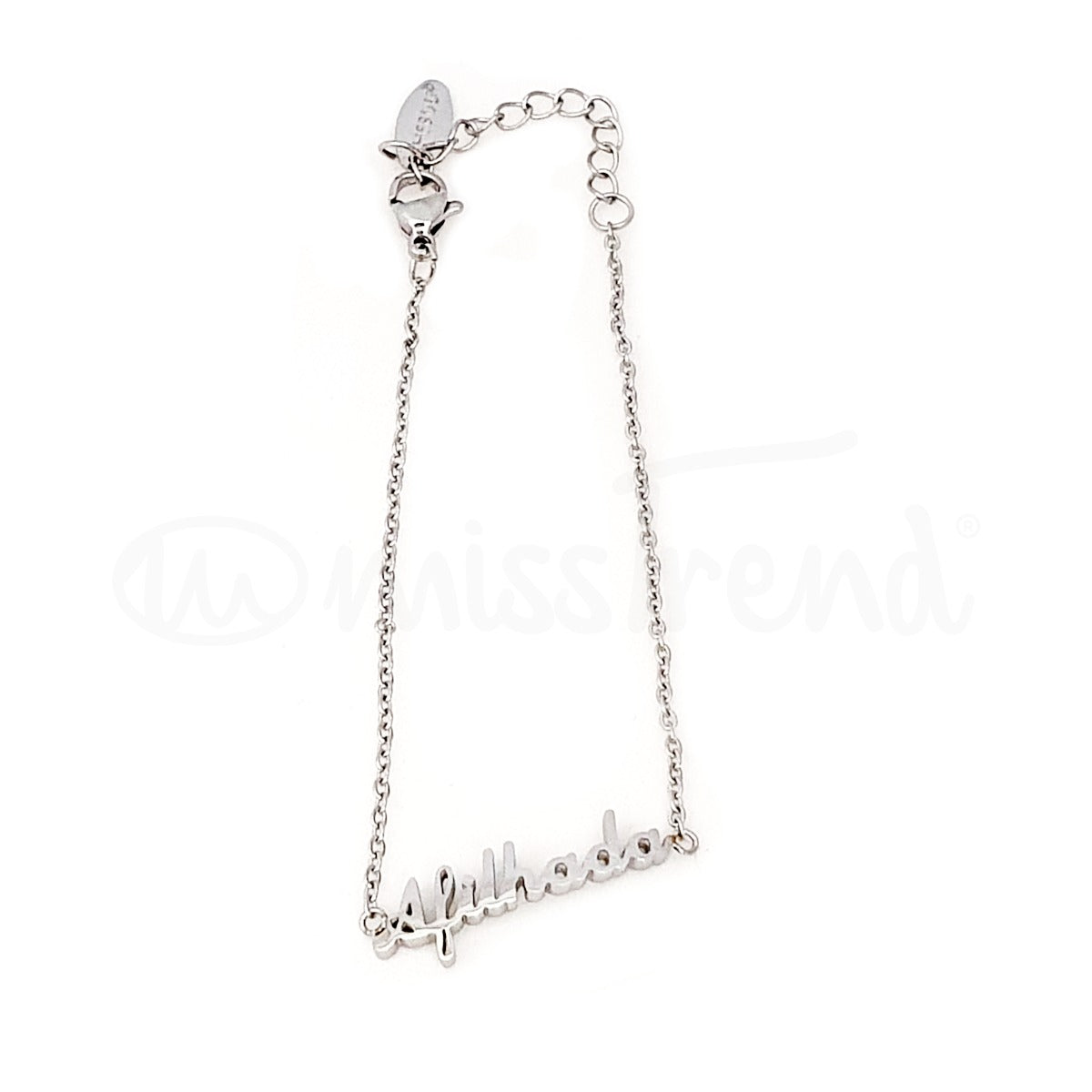 Pulseira afilhada em aço prateada