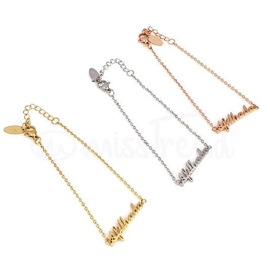 Pulseira afilhada em aço 