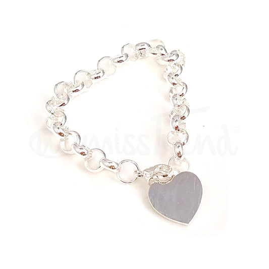 Pulseira corrente com coração em dourado