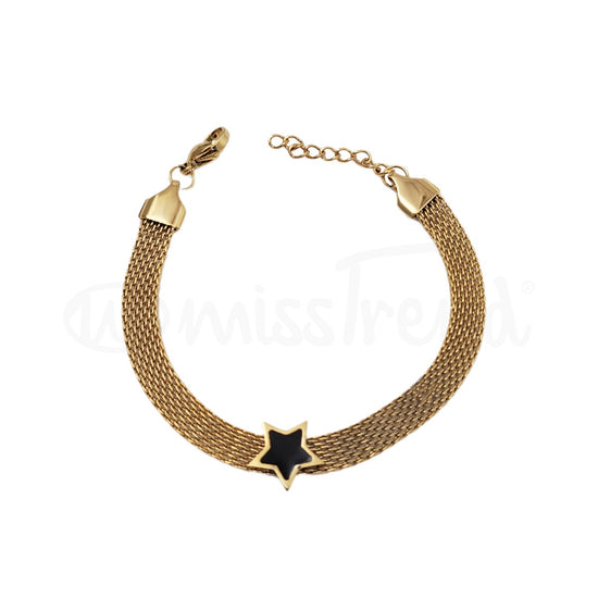 Pulseira estrela malha em aço