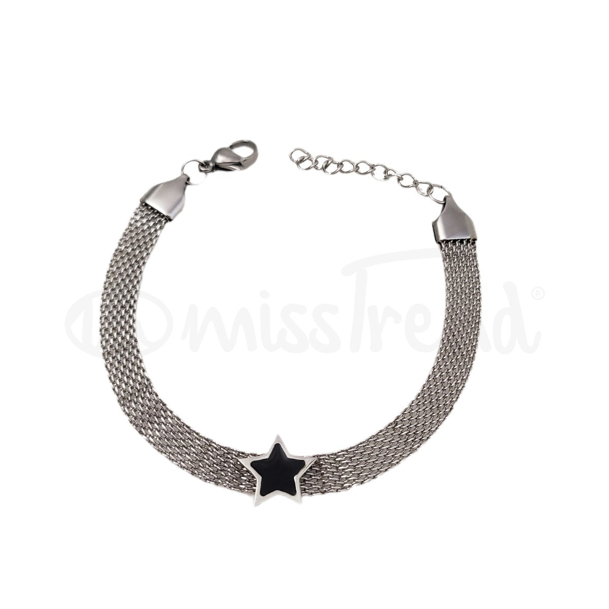 Pulseira estrela malha em aço