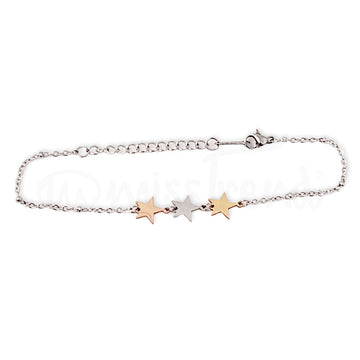 Pulseira 3 Estrelas Multicolor em Aço