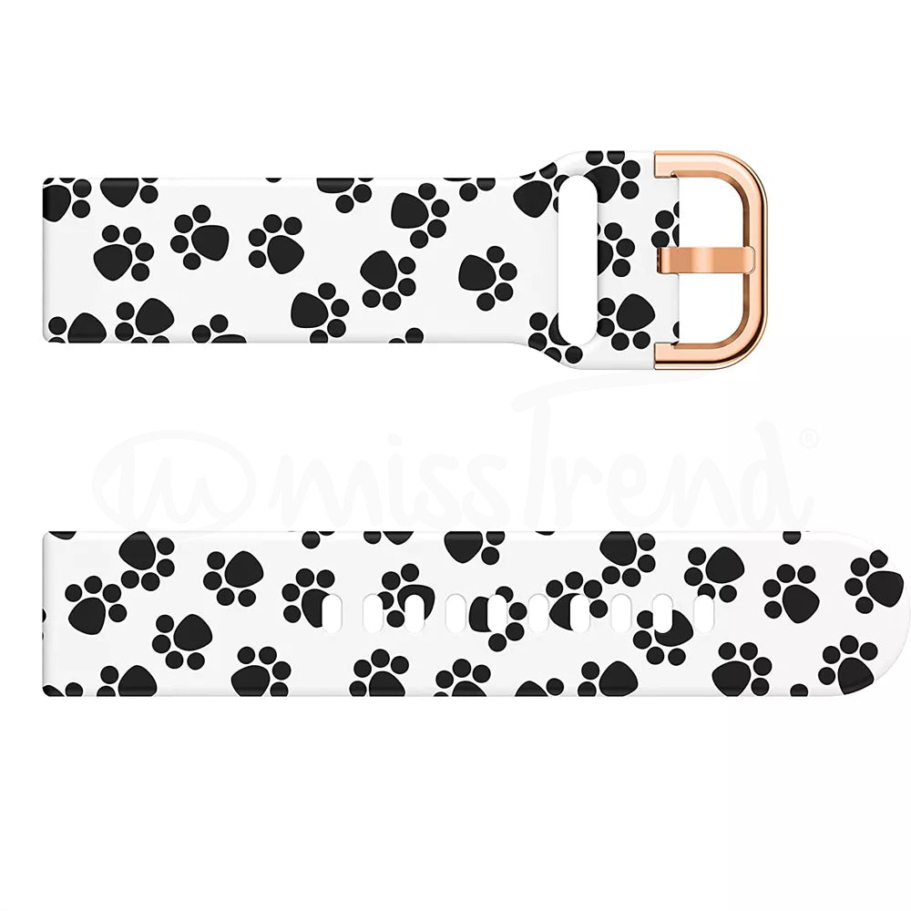 Bracelete em silicone 20mm com patas de cão