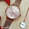 Relogio feminino exclusivo professora rosa gold em aço