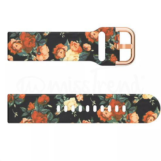 Bracelete em silicone 20mm com flores