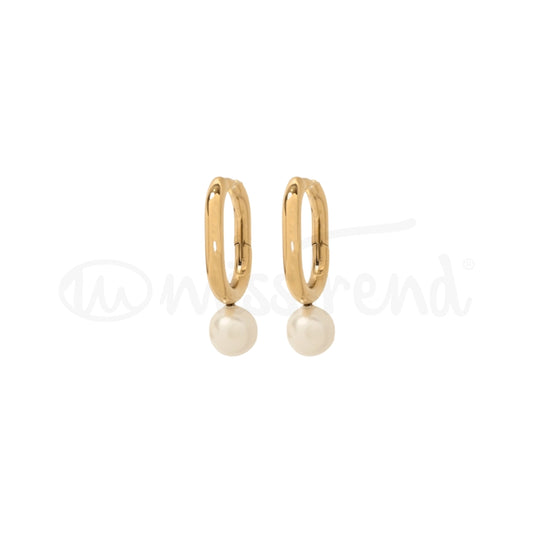 Brincos Dazzling Pearl em Aço