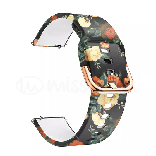 Bracelete em silicone 20mm com flores