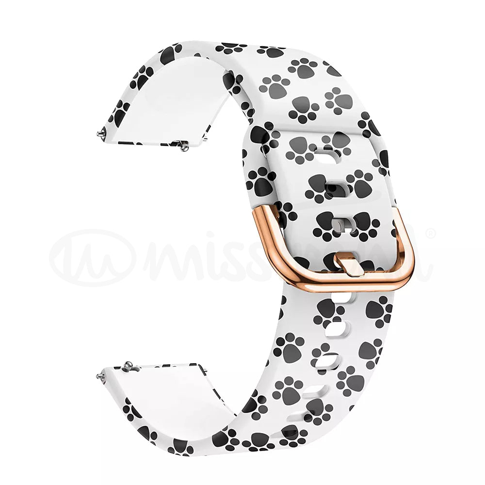 Bracelete em silicone 20mm com patas de cão