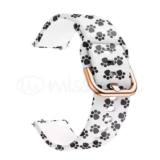 Bracelete em silicone 20mm com patas de cão