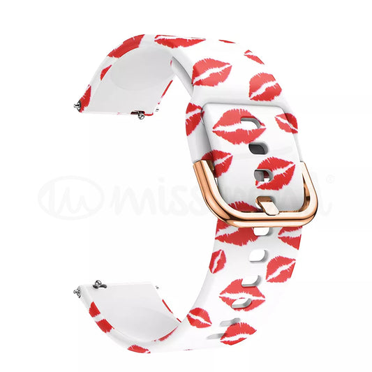 Bracelete em silicone 20mm com beijinhos